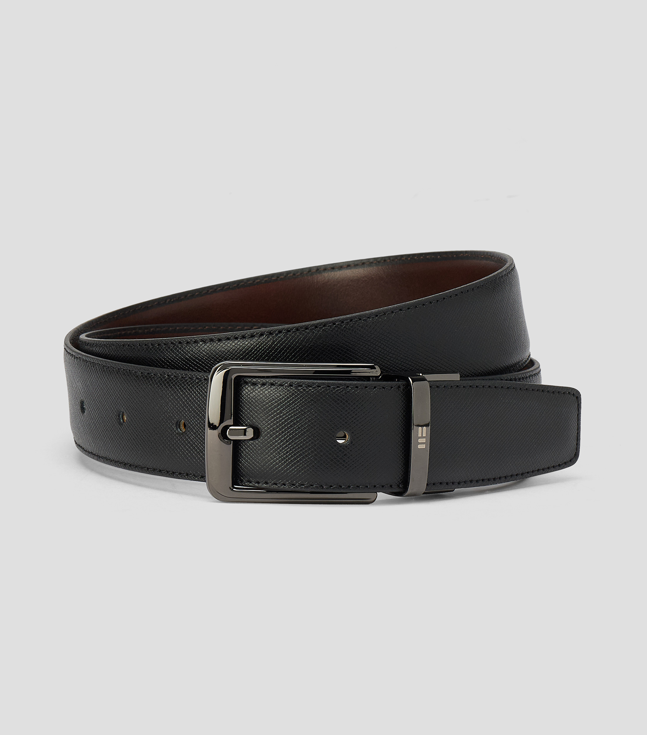 Cinturón reversible en piel vacuna formal Hombre